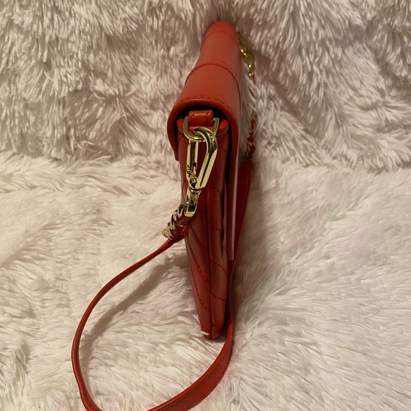 TORY BURCH ALEXA Clutch Bag POPPY ORANGE Leather - Picture 2 of 7